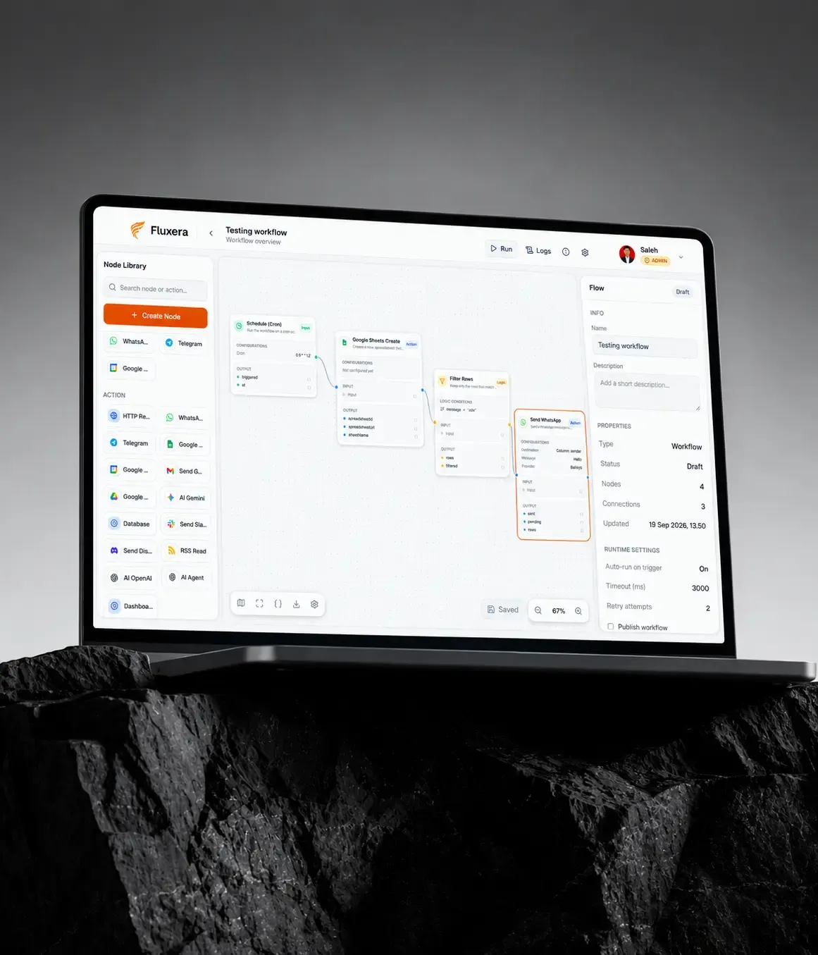 Fluxera — Visual Workflow Automation Platform